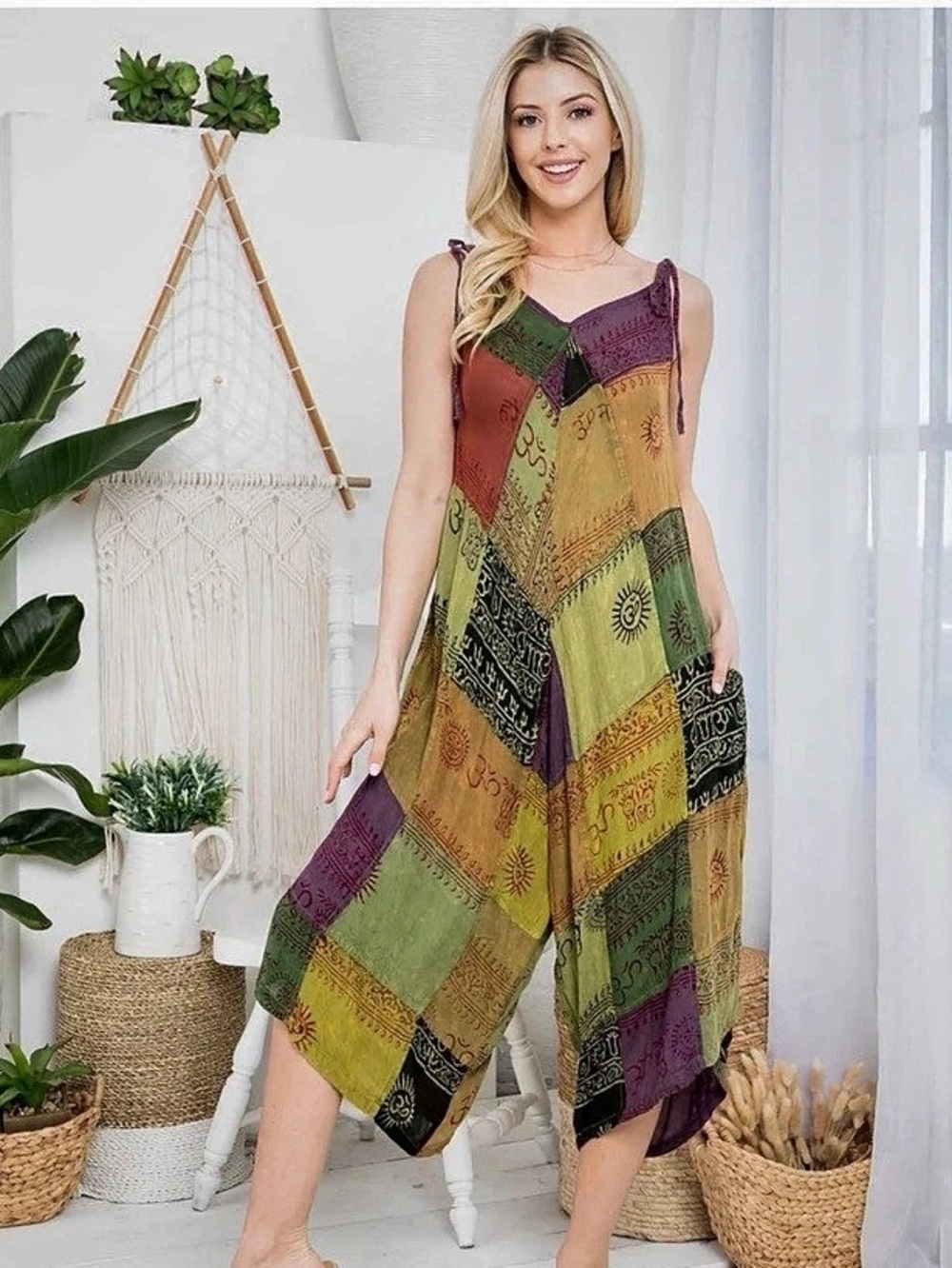 Kathmandu Imports Patchwork Jumpsuit Multicolor (Color Variant Will Be Different